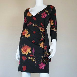 Nicole Miller Collection Fall Floral Wrap Dress
